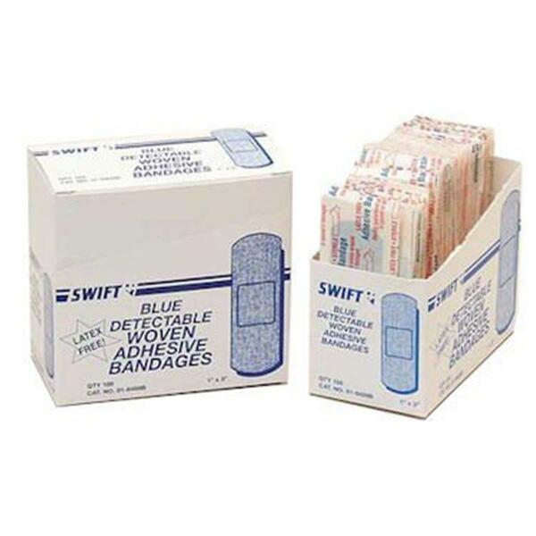 North First Aid Metal Detectable Strip Adhesive Bandages - Blue 714-016459B